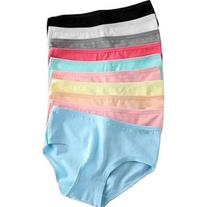 Bragas transpirables de algodón de Color sólido para mujer, ropa interior de talla grande, lencería sin costuras disponible en pedidos a granel - Product Image 3