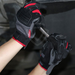 Guantes mecánicos de cuero resistentes al fuego con logotipo personalizado Guantes mecánicos de mano de protección duradera - Product Image 5