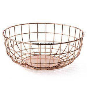 Paniers de rangement pour fruits en fil métallique argenté faits à la main Design unique Vaisselle Paniers à ustensiles Plusieurs tailles Rangement de qualité supérieure - Product Image 6