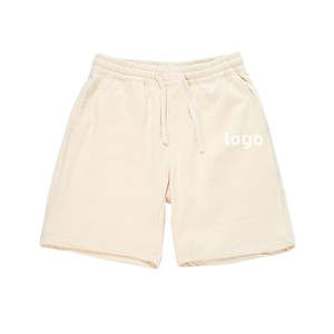 Venta al por mayor casual 100% algodón hombres cómodos pantalones cortos logotipo personalizado Fitness Jogging pantalones cortos de lana para hombres - Product Image 2