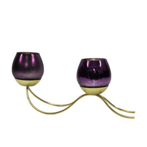 Bougeoir en T décoratif en verre et fer pour la maison et la décoration de mariage - Product Image 2