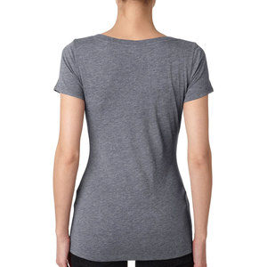 Camiseta azul marino de media manga con cuello redondo suave para mujer - Product Image 4
