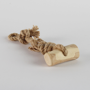Jouet à mâcher en bois de café naturel et chanvre, conçu pour les mâcheurs agressifs, balle rebondissante et résistante pour l'entraînement, la mastication et le nettoyage des dents - Product Image 1