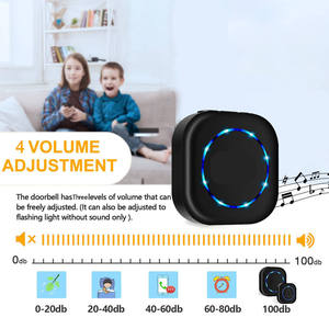 Système d'alerte de sonnette de porte sans fil intelligent, résistant à l'eau, avec vision nocturne, lampe torche, matériau ABS, dispositif de sécurité domestique - Product Image 5