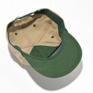 Sombreros de camionero verde de ala curva, gorra de pesca con logotipo de PU personalizado de 5 paneles, gorras de béisbol con cuerda Snapback hechas en Vietnam - Product Image 2