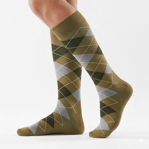 Classic Men's Argyle Crew <b>Socks</b> Professional Dress <b>Socks</b> Checkered Diamond Pattern <b>Soft</b> Cotton Blend Casual <b>Socks</b> Office Wear - Product Image 5