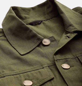 Chaqueta transpirable acolchada de lona de manga larga ajustada informal personalizada de buena calidad prendas de vestir exteriores rasgadas de estilo callejero para hombre - Product Image 3