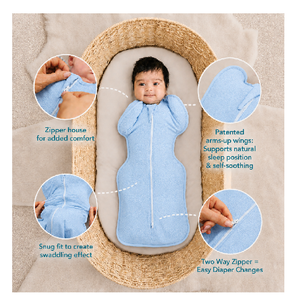 Elegant Hippo Baby Swaddle Baby Blue Ultra Soft Breathable Infant Sleep Sack Luxury Newborn <b>Comfort</b> Design - Product Image 6