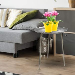 Meilleure qualité en aluminium Table d'appoint en métal argenté Table basse pour restaurant Décoration intérieure au prix de gros - Product Image 4