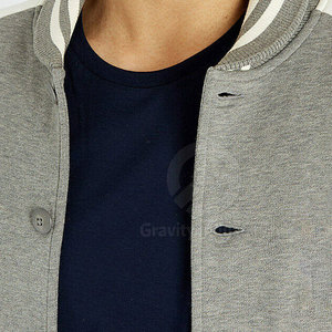 Veste de survêtement pour homme à col montant avec logo personnalisé, faible MOQ, logo sur le devant, tissu respirant écologique - Product Image 3