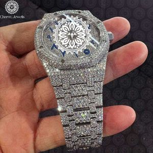 Montre de luxe Charm Jewels en acier inoxydable, incrustée de diamants, mouvement mécanique analogique, cadran de 40 mm, montre de mode pour homme, automatique - Product Image 5
