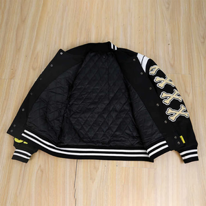 Precio barato Premium Letterman chaqueta Streetwear poliéster manga larga Varsity chaquetas ropa deportiva chaqueta de béisbol para hombres - Product Image 4