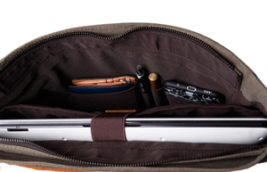 Bolsa para ordenador portátil de cuero y lona Crunch de calidad genuina con asa duradera Bolsa para ordenador portátil hecha a mano a la venta por exportadores - Product Image 4