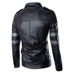 Vestes en cuir pour hommes Vêtements Veste pour hommes Full Zip Vintage Veste en cuir de moto en détresse pour hommes - Product Image 5