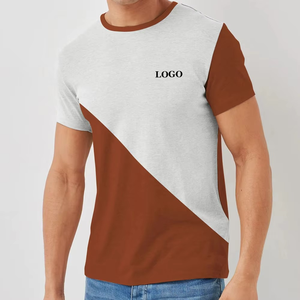 Dernier modèle de T-shirt à blocs de couleurs avec logo personnalisé pour hommes pas cher prix Nouveau T-shirt de base réglable de haute qualité pour hommes - Product Image 5