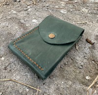 Dompet Kulit Sapi Asli Gaya Vintage Buatan Tangan Crazy Horse Anwar Enterprises Kulit Asli Ramah Lingkungan Model Pendek dengan Kancing