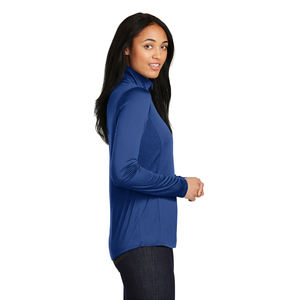 Sweat-shirt à fermeture éclair pour femme, marque personnalisée, concurrent, évacuation de l'humidité, 1/4-vrai bleu Royal - Product Image 3