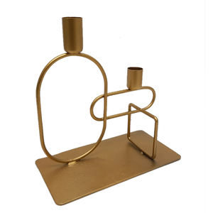 Lot de 3 bougeoirs en fer pour décoration intérieure couleur or taille standard bougeoirs et bougeoirs pour décoration de table - Product Image 5