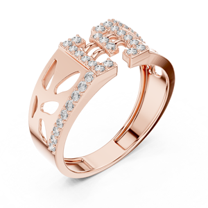 Bague de fiançailles en diamant de luxe avec un design structuré en découpe |   Bijoux fins modernes - Product Image 2