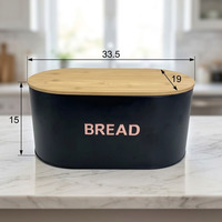 Boîte à pain d'angle moderne en métal pour cuisine avec couvercle en bambou, pliable et isolée, rangement de cuisine