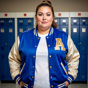 เสื้อแจ็กเก็ตสตรีแขนยาวหนังขนาดใหญ่พิเศษผ้าเบสบอลปักลายเสื้อแจ็คเก็ตขนสัตว์100% ขนาดใหญ่ - Product Image 2