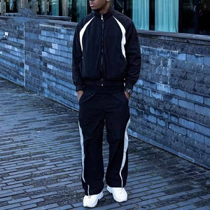 Vêtements de sport personnalisés de haute qualité pour hommes survêtement en nylon zippé coupe-vent en polyester 100% coton pour le jogging d'entraînement - Product Image 1