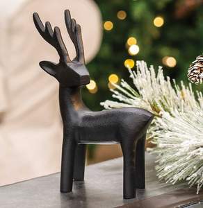 Figurines de cerfs en fer antique en gros, sculpture d'animaux de jardin d'extérieur, ornements de Noël en métal personnalisés, sculpture en fer - Product Image 3