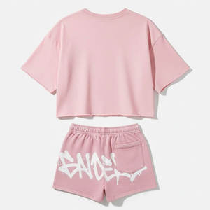 Ensemble homme en coton durable, écologique, décontracté, t-shirt à manches courtes et short, mode minimaliste, tons terreux d'été - Product Image 2