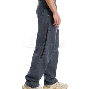 Pantalons en jean à jambes larges pour hommes, fabrication 2026, vente en gros, personnalisés, pur coton, vêtements d'été pour hommes - Product Image 5