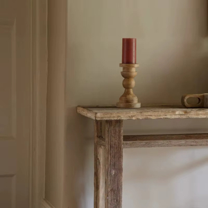 Portavelas de madera de mango, portavelas de madera - Product Image 1