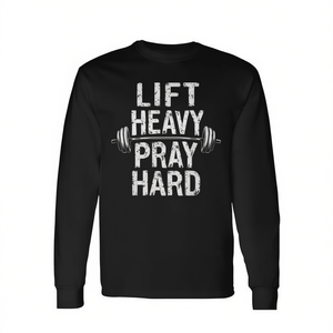 T-shirt à manches longues Jesus Gym Weightlifter Deadlift pour l'athlétisme, pour soulever des poids lourds et prier avec vigueur - Product Image 2