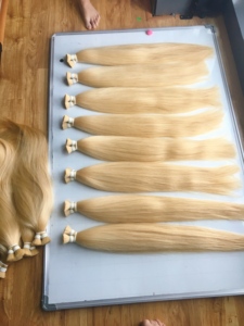 Unprocessed Virgin 613 Straight <b>Remy</b> <b>Human</b> <b>Hair</b> <b>Extensions</b> 10-32 Inch Machine Double Weft Bulk Blonde Vietnamese <b>Hair</b> - Product Image 5