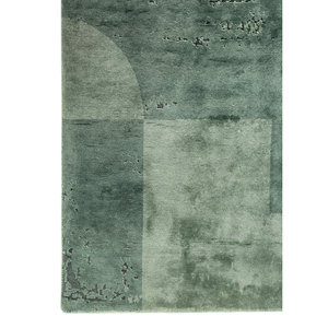 Tapis en soie de bambou noué à la main Kavi Green, motif abstrait Free Verse, style classique pour la décoration de la maison et du salon EPB-367 - Product Image 4