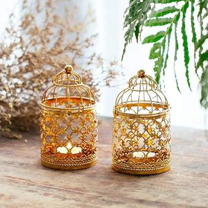 Hot Sale <b>Gold</b> Metal Birdcage Hanging <b>Lantern</b> Home Decor Eid Wedding Decorations Candle <b>Lantern</b> in Wholesale Price - Product Image 4
