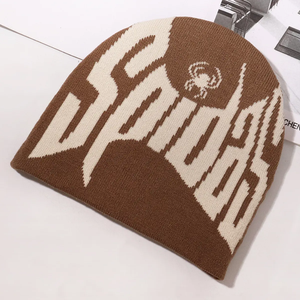 Bonnet en jacquard avec logo personnalisé Bonnet tricoté en acrylique pour femmes, hiver, vente en gros de bonnets personnalisés, chapeaux et casquettes partout - Product Image 2