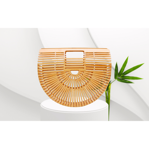 Classic <b>Wicker</b> Bamboo Handle <b>Bag</b> with Handles Round Shape Custom Size Multifunction Handicraft Fashion Accessories Made Vietnam - Product Image 1