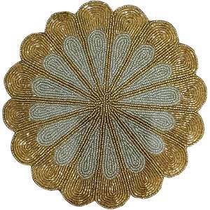 Set de table rond fait main en perles vintage pour mariage, maison, écologique, durable, couleur et taille personnalisées - Product Image 1