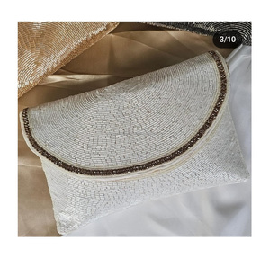 กระเป๋าคลัทช์ประดับลูกปัดสไตล์โบฮีเมียนอินเดียกระเป๋าถือแบบแฮนด์เมดสำหรับงานปาร์ตี้ตอนเย็นช้อปปิ้ง - Product Image 3