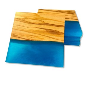 Excellent New Design Set of 4 Wood <b>Epoxy</b> <b>Resin</b> Coasters Tabletop Wood Placemats for Drinks Perfect <b>Table</b> Decoration - Product Image 2