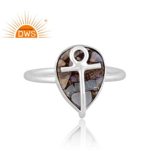 Best Selling Fine Sterling <b>Silver</b> Natural Mojave Copper Ethiopian <b>Opal</b> Gemstone Stackable <b>Ring</b> Custom Jewelry Manufacturer - Product Image 4