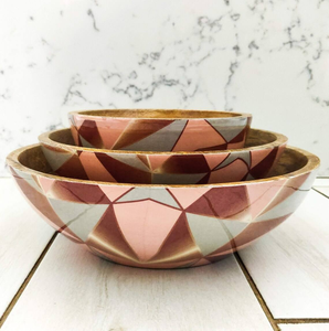 Juego de Tazones Redondos Vintage de Madera Maciza Pulida, Ecológicos y Ligeros para Ensaladas y Servir, Ideales para Catering de Halloween y Cenas Festivas - Product Image 3