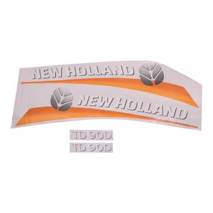 Kit de Calcomanías para Capó de Tractor New Holland TD90D, Juego de Calcomanías de Vinilo Blanco y Amarillo - Product Image 1