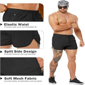Pantalones Cortos Deportivos de Compresión con Bolsillo para Hombre, Talla Grande, OEM, Venta al por Mayor, Ropa Deportiva Personalizada, Color Negro, Pantalones Cortos Atléticos Lisos - Product Image 6