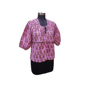 Camisa de Manga Abullonada de Algodón con Estampado Floral Vintage de Alta Calidad, Ecológica, a Precio Razonable, para Mujer - Product Image 4