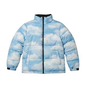 Veste matelassée à imprimé bandana noir à motif paisley, mode masculine, veste d'hiver à bulles, logo personnalisé, veste rembourrée chaude, streetwear, veste matelassée - Product Image 3