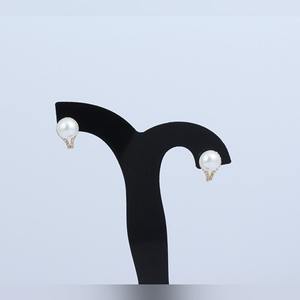 Pendiente de tuerca de perla de Agua de Mar de Plata de ley a la moda chapado en oro amarillo para Bodas de compromiso aniversarios fiestas regalos altos - Product Image 3