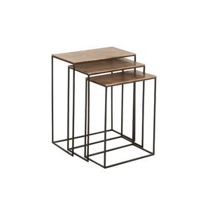 Wholesaler <b>of</b> Metal Side <b>Table</b> <b>Set</b> <b>of</b> <b>3</b> Pieces Rectangular Top for Living Room and Bedroom Furniture - Product Image 1