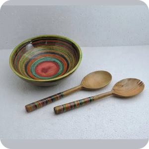 ชุดช้อนไม้หลากสีเป็นมิตรกับสิ่งแวดล้อมแบบมินิมอลขัดเงาสำหรับงานแต่งงานของร้านอาหาร - Product Image 1