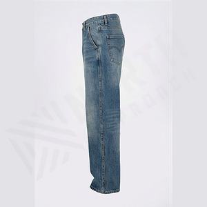 Jeans en denim Coupe slim Pantalon droit Déchiré Délavé Broderie Streetwear Vintage Pantalon durable Couleur personnalisée - Product Image 3