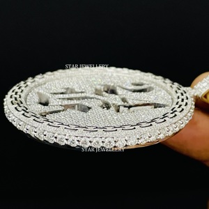 Colgante Personalizado Moissanite Logo, Colgante Personalizado VVS Moissanite Logo, Colgante Personalizado Moissanite, Colgante Plata Hip Hop Moissanite - Product Image 4